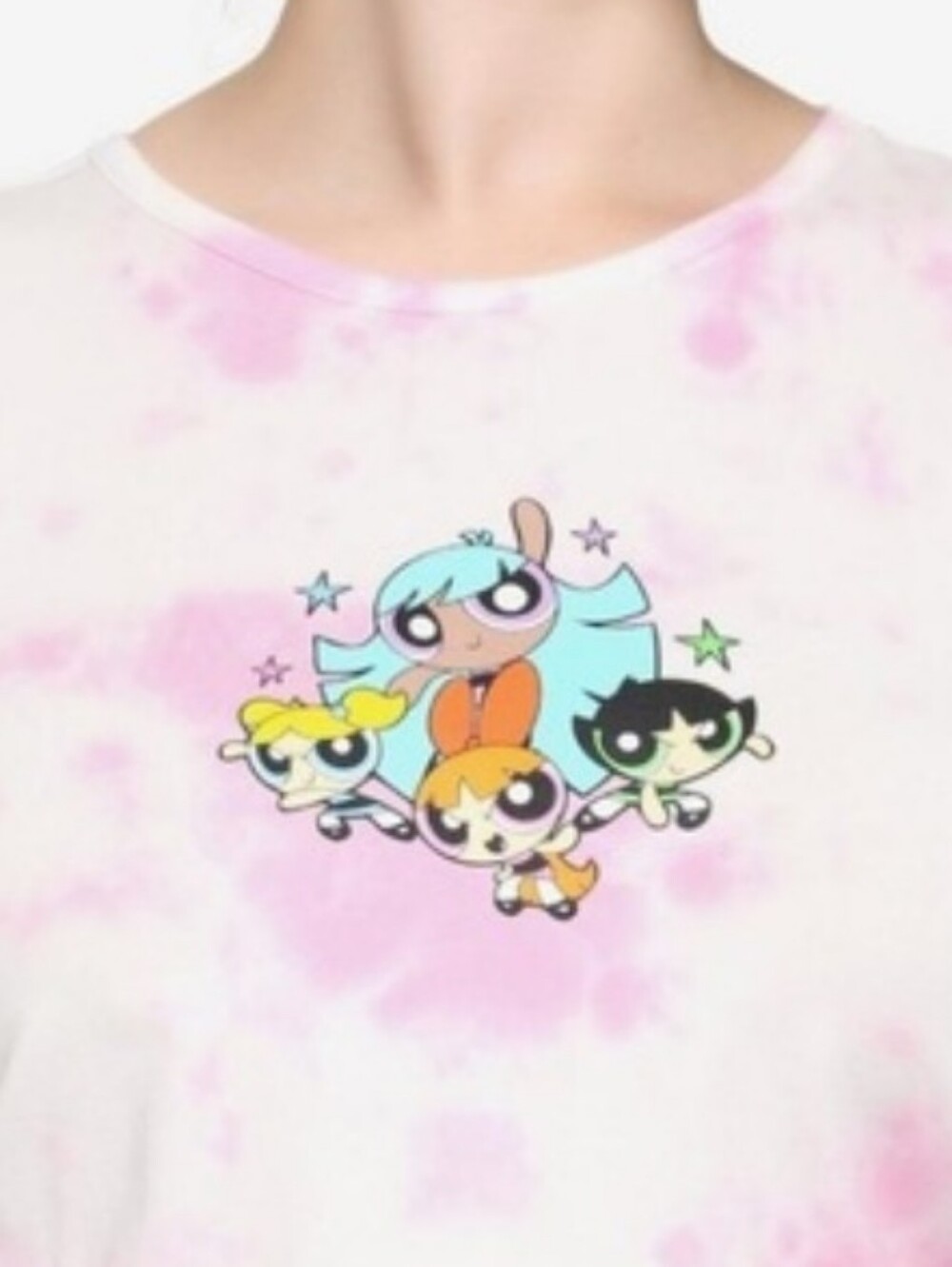 NWT Hot Topic The Powerpuff Girls Pink Tie-Dye Baby Tee Plus Size 4x